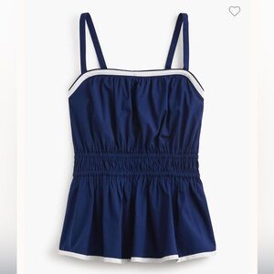 J. Crew Navy Blue Strappy shirred top